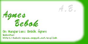 agnes bebok business card