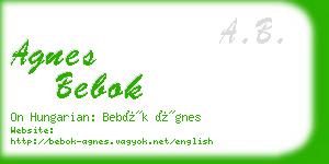 agnes bebok business card